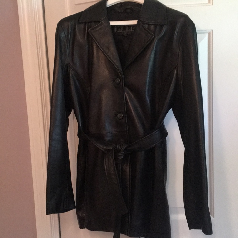 Women’s black leather jacket